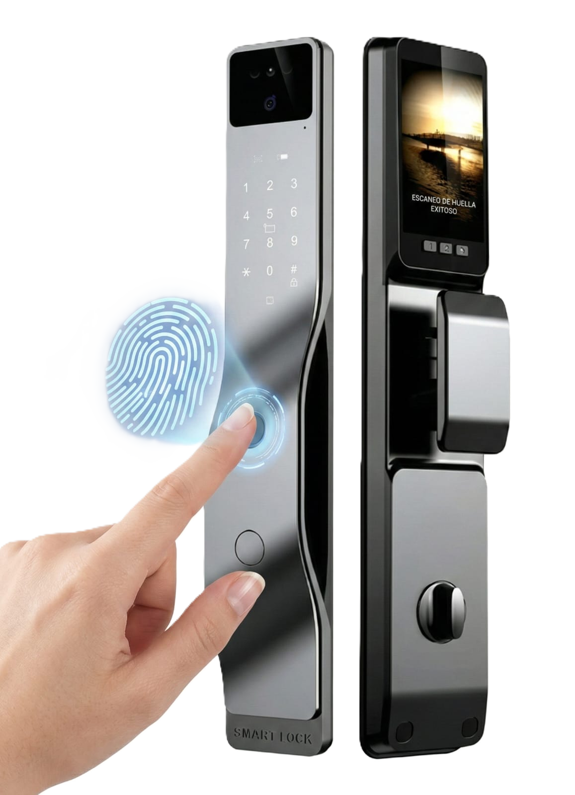 Cerradura Electrónica Inteligente Tuya Biometria Facial 3d. DM0125 Gris