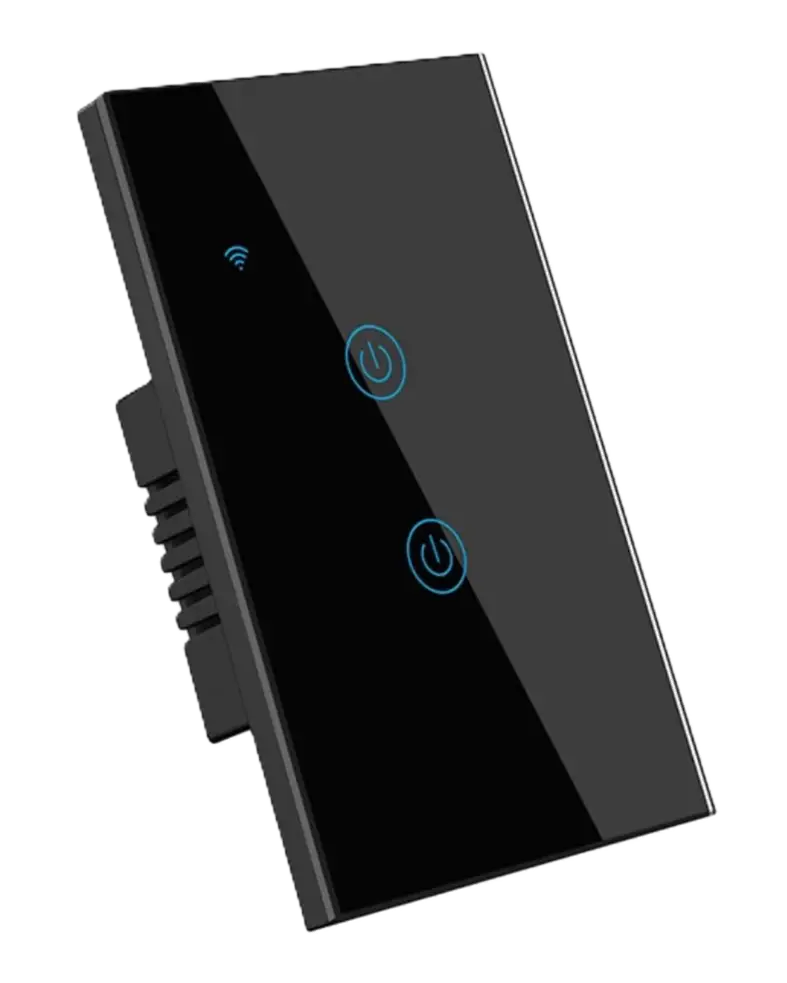 Switch Interruptor Tactil Wifi Inteligente (2 Botones) Tuya Negro