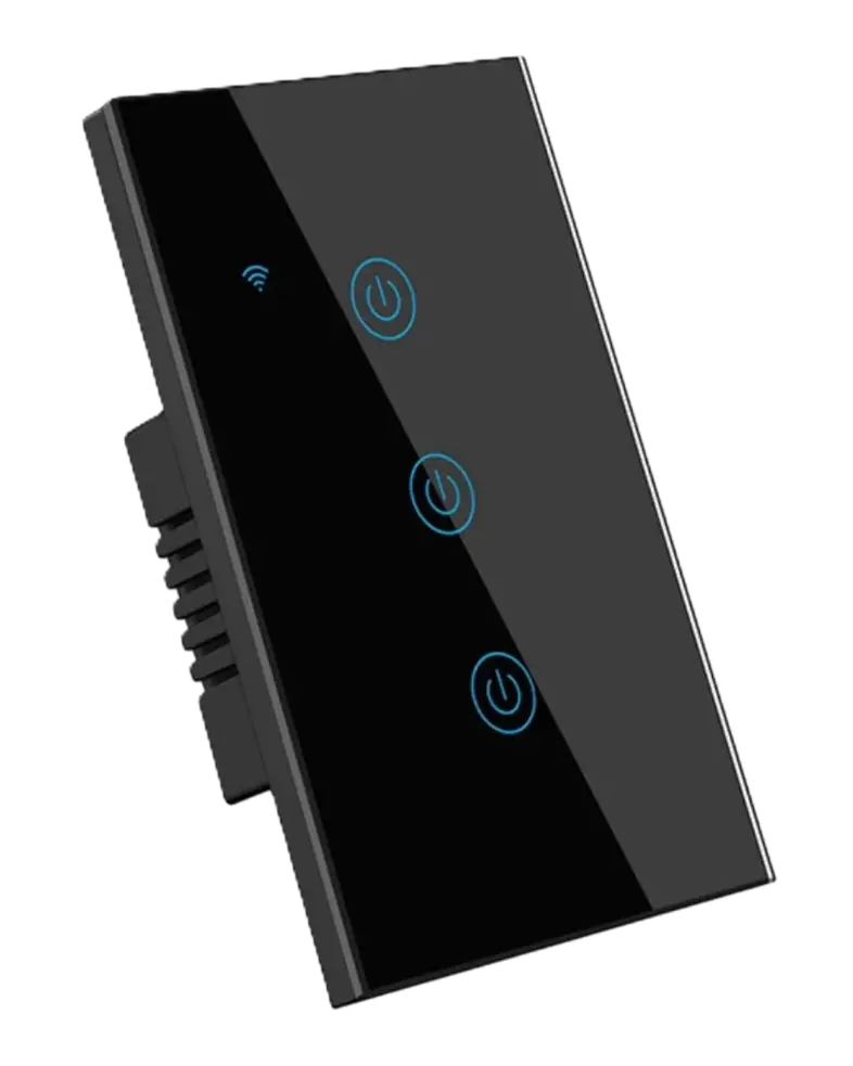 Switch Interruptor Tactil Wifi Inteligente (3 Botones) Tuya Negro