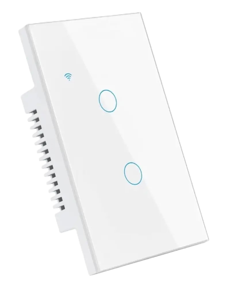 Interruptor Tactil Inteligente Wifi Domótica - Tuya Blanco - 2 Botones