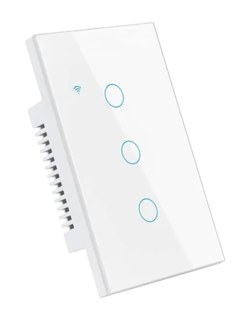 Interruptor Tactil Inteligente Wifi Domótica - Tuya Blanco - 3 Botones