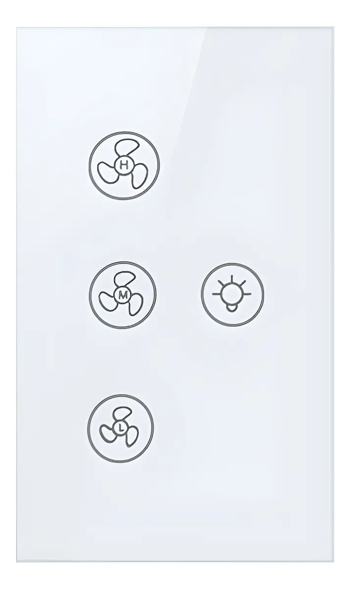Interruptor Para Luz Y Ventilador De Techo Wifi - Tuya Alexa - Blanco