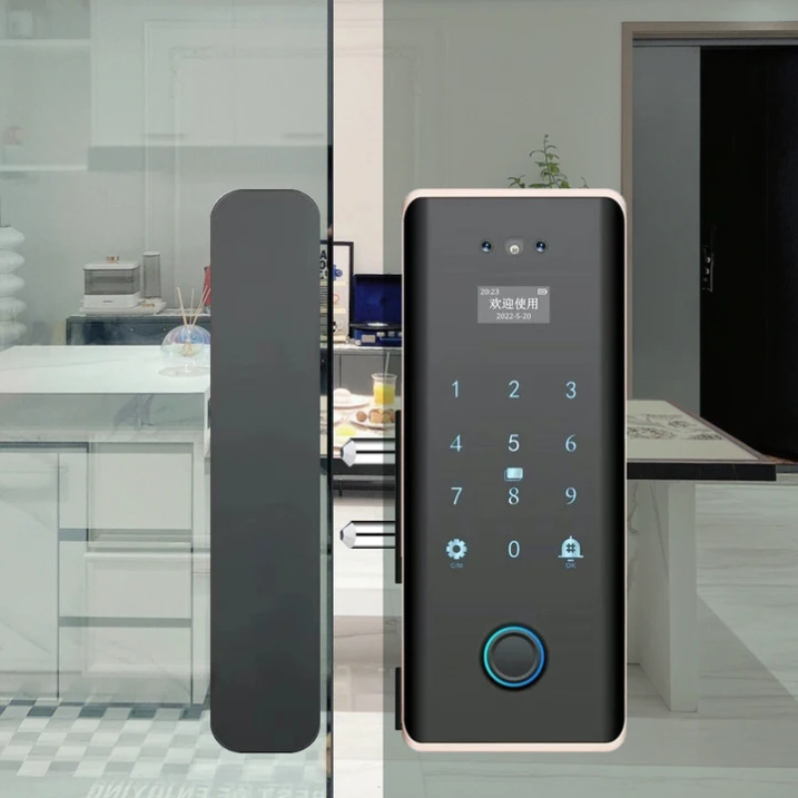Cerradura WiFi puerta de vidrio -  Biometria facial - Tuya Smart